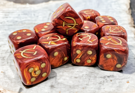 Chessex 29063 - Soviet Union War Dice Scarab Scarlet with Hammer & Sickle d6 Dice Block (12 Count)