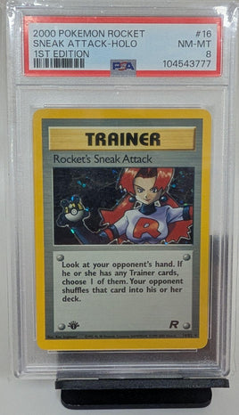 Graded Card - Pokemon - Rocket Sneak Attack #16 Holo 1st Edition PSA 8 NM-MT
