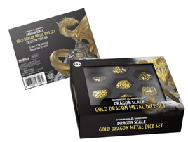 Fanroll - Dice - D&D Dragon Scale Gold Dragon Metal Dice Set