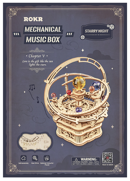 Rokr - Mechanical Music Box: Starry Night Wooden 84 Piece Puzzle