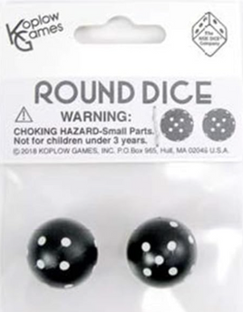 Koplow Games - Dice - Round Dice Black 1pair