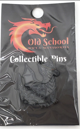 Old School Dice & Accessories Enamel Pin - Black Dragon