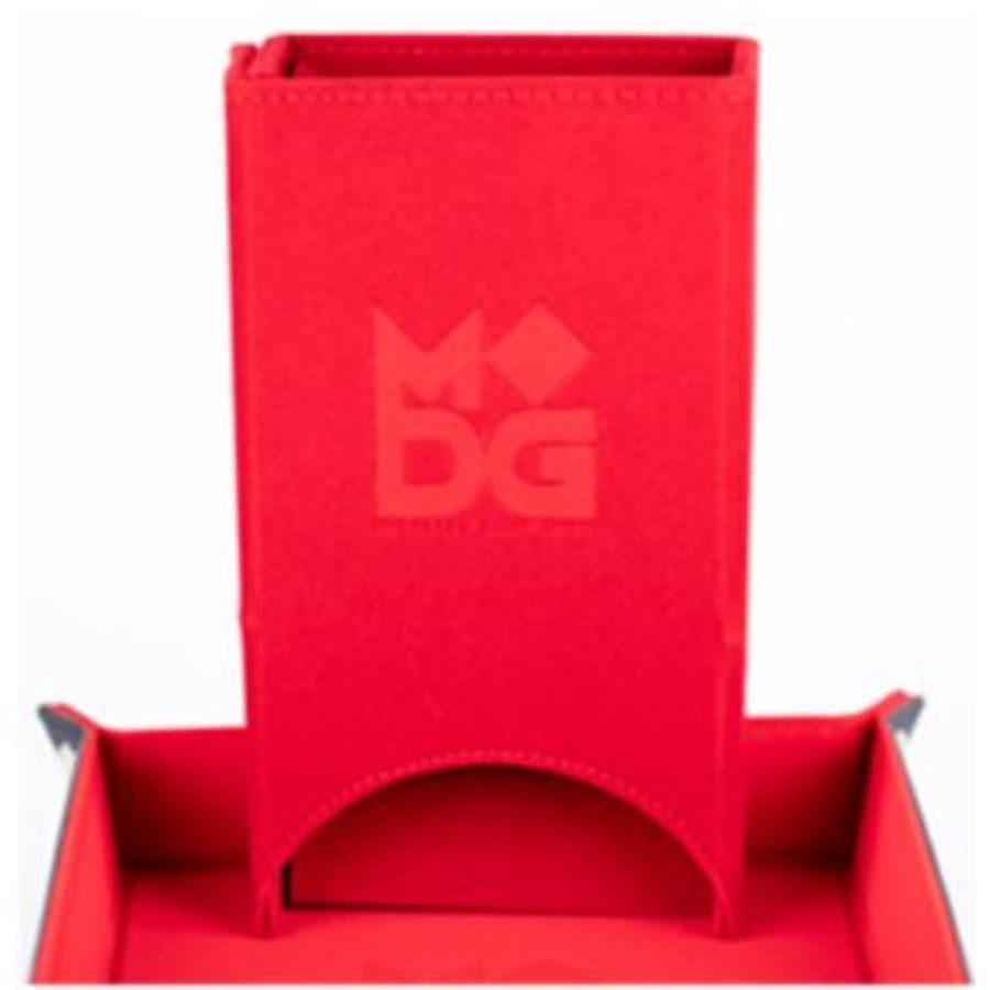 Metallic Dice Games - Dice Tower - Velvet Fold Up Dice Tower Red