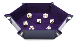 Foam Brain Games - Leatherette & Velvet Hex Dice Tray: Navy & Purple