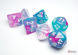 Chessex - 27545 - Nebula Wisteria/white Luminary Polyhedral 7-Dice Set