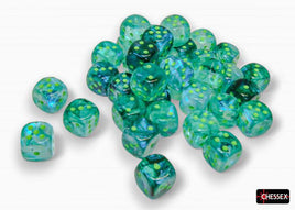 Chessex - 27995 - Borealis Kelp/light green Luminary 12mm d6 Dice Block (36 dice)
