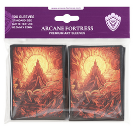 Arcane Fortress - Standard Art Sleeves - Stained Glass Burning Mountain 100ct