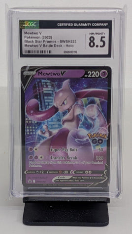 Graded Pokemon - Mewtwo V Black Star Promo #SWSH223 CGC 8.5 NM/MINT+