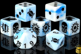 Baron of Dice - Bloody Football: White Ice Spiked Football Dice