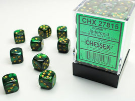 Chessex - 27815 - Scarab Jade/gold 12mm d6 Dice Block (36 dice)
