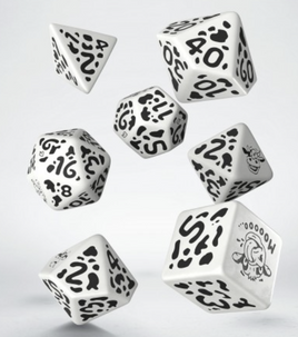 Q Workshop - Dice - Cow Dice Set MOOzilla White with Black