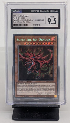 Graded Yu-Gi-Oh - Slifer the Sky Dragon #SBCB-EN201 CGC 9.5 MINT+