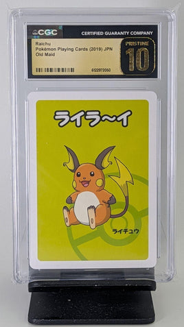 Graded Pokemon - Raichu Old Maid JPN Playing Card CGC 10 PRISTINE