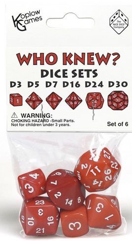 Koplow games - Who Knew? Dice Set - Red