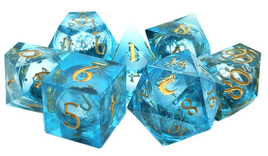 Old School Dice - Aure Fury Sharp Edged Liquid Infused RPG Dice Set