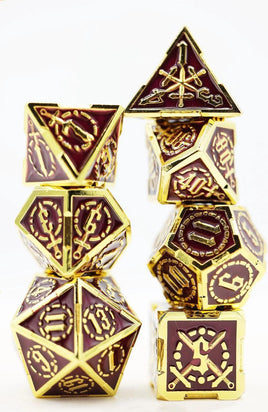 Foam Brain Games - Crossed Swords: Royal Amethyst Sword Metal RPG Dice Set