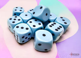 Chessex - Dice - 25666 - Opaque Pastel Blue w/ Black 16mm d6 12pc