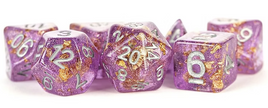 Fanroll - Purple Foil with Silver Resin RPG Dice Set