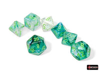 Chessex 27595 - Borealis Kelp/light green Luminary Polyhedral RPG Dice Set