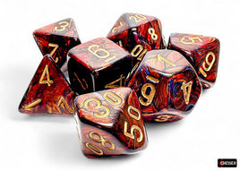 Chessex - 22419 - Scarab Mega-hedral Blue Bood/Gold 7-Die Set