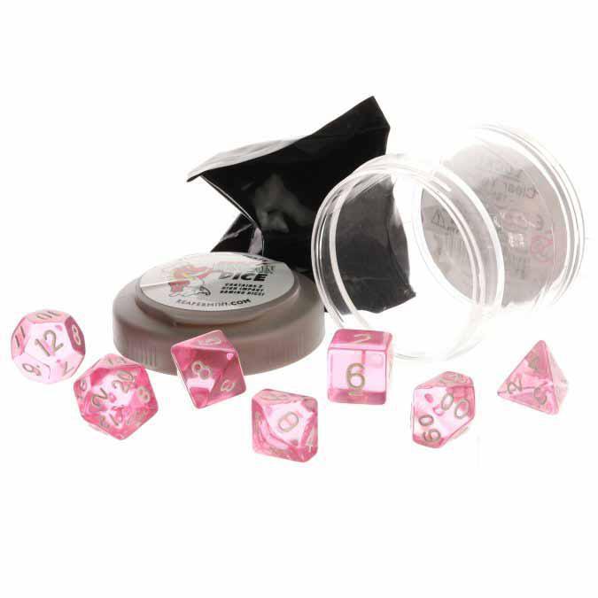 Pizza Dungeon Dice - Lucky - Clear Pink