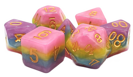 Old School Dice - Gradients: Cotton Candy RPG Dice Set
