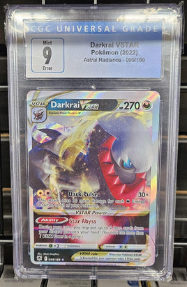 Graded Pokemon - Darkrai VSTAR #099 CGC 9 MINT ERROR