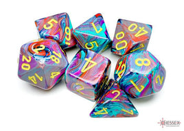Chessex 27450 - Festive Mosaic/yellow Polyhedral RPG Dice Set