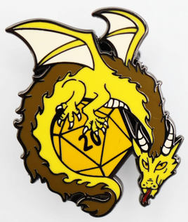 Foam Brain Games Enamel Pin - Dice Dragons: Gold