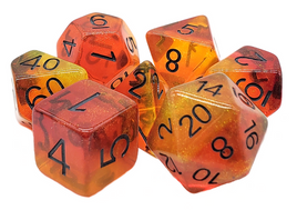 Old School Dice - Gradients: Sunset Flame RPG Dice Set