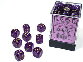 Chessex - 27987 - Borealis Royal Purple/gold Luminary 12mm d6 Dice Block (36 dice)
