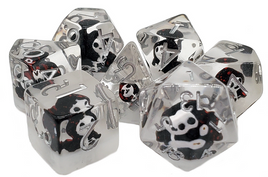 Old School Dice - Infused: Ghost Black RPG Dice Set