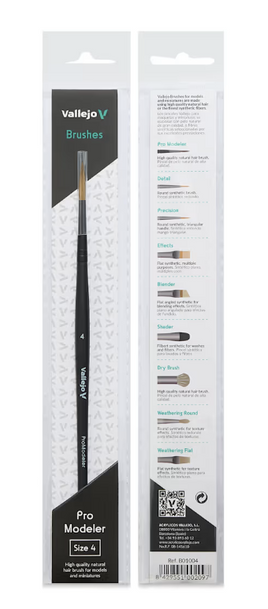 Vallejo - Pro Modeler Size 4 Natural Hair Round Brush