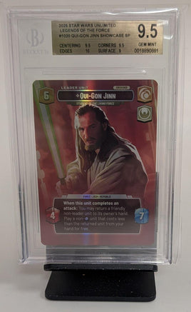 Graded Star Wars Unlimited - Qui-Gon Jinn #1020 Showcase Beckett 9.5 GEM MINT
