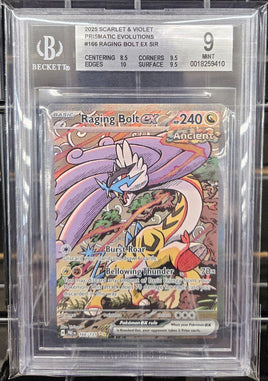 Graded Card - Pokemon - Raging Bolt EX SIR #186 Beckett 9 MINT
