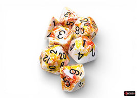 Chessex 24403 - Brush Polyhedral Sunrise/black RPG Dice Set