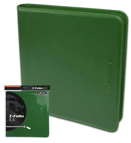 BCW - 12-Pocket Side-Load Zippered Z-Folio LX - Green 480 Capacity