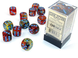 Chessex - 27759 - Nebula Primary/blue Luminary 16mm d6 Dice Block (12 dice)