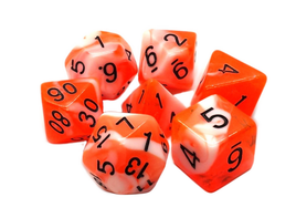 Old School Dice - Vorpal: Orange & White with Black RPG Dice Set