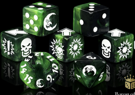 Baron of Dice - Bloody Football: Warp Green Goblin Moon Dice Set