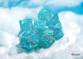 Chessex - 27465 - Cirrus Aqua/silver Polyhedral 7-Dice Set