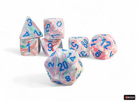Chessex - 22544 - Festive Mega-hedral Pop Art/Blue 7-Die Set
