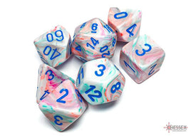 Chessex - 27544 - Festive Pop Art/blue Polyhedral 7-Dice Set