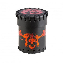 Q Workshop - Dice Cup - Leather Flying Dragon Black & Red