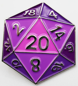 Foam Brain Games Enamel Pin - D20: Purple
