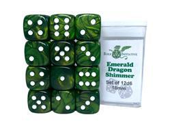 Role 4 Initiative - Dice - Emerld Dragon Shimmer 12d6 Set 18mm