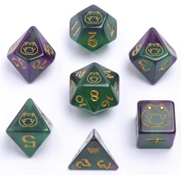 Hymgho - Dice - Wyrmforged Bog Frog Glow in the Dark 7-Dice RPG Set