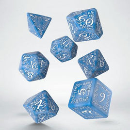 Q Workshop - Elvish: Glacier & White RPG Dice Set