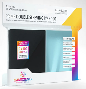Gamegenic - Prime Double Sleeving Pack - Black STD 100 ct