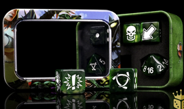 Baron of Dice - Bloody Football: Warp Green Rat Men Dice Set